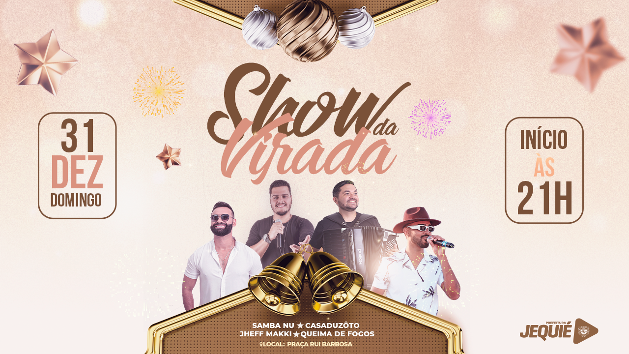 Com show pirotécnico e apresentações musicais, Prefeitura de Jequié realiza festa de Réveillon em praça pública